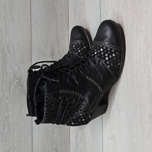 Remonte by Riker Women Ankle Leather Heels Boots shoes sz 40/9-9.5 - Picture 1 of 12